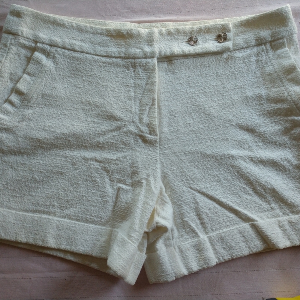 Trina turk white cotton shorts size 10